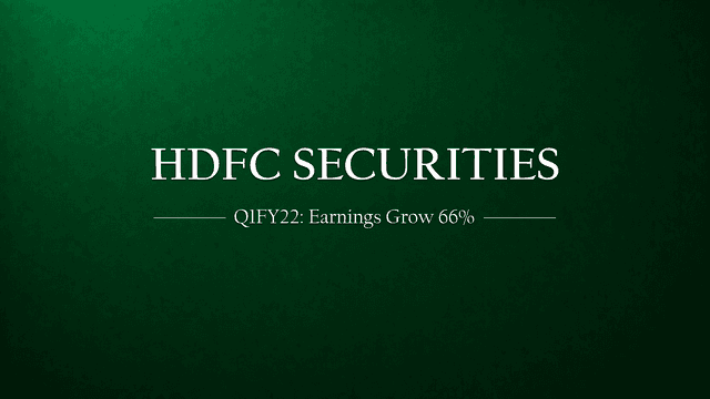 HDFC Securities shows 66% growth in earnings in Q1FY22