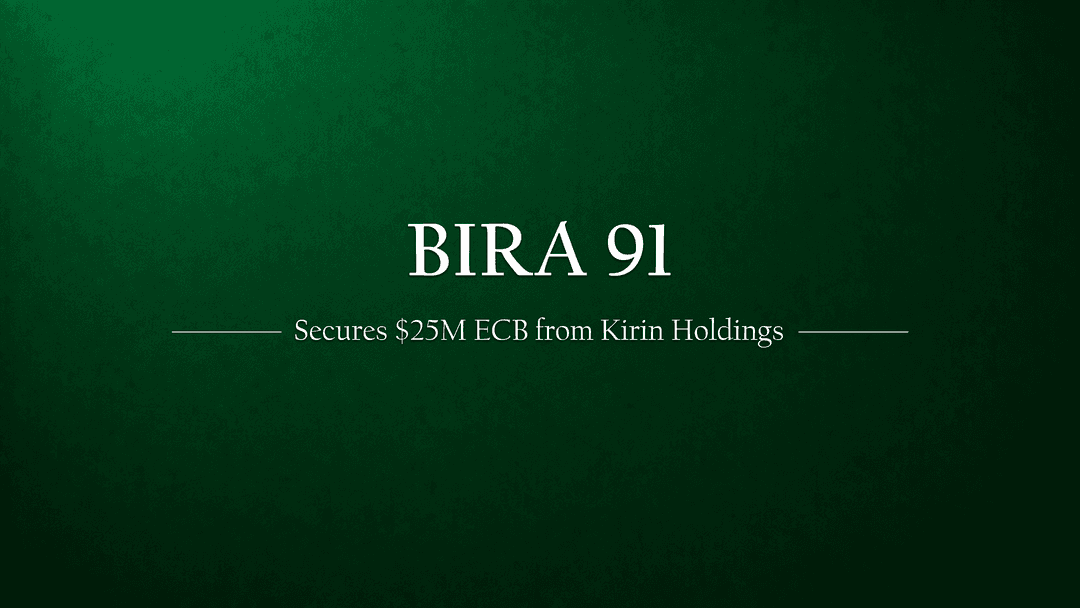 Bira 91 has secured a $25 million ECB from Kirin Holdings, raising a total of $50 million in recent months.