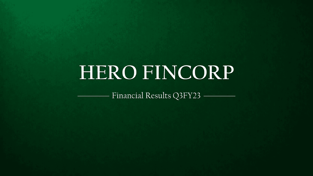 Hero Fincorp Financial Results Q3FY23