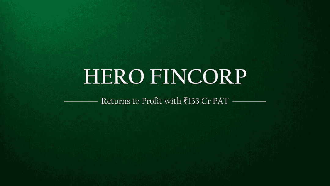 Hero Fincorp returns to black as the company reported a PAT of Rs 133.34 cr