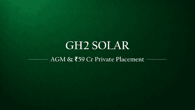 GH2 Solar Limited – 13th AGM and Fundraise via Private Placement