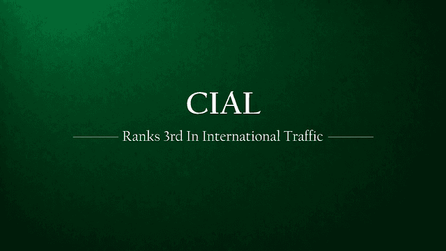 Cochin International Airport is third in Handling International Traffic