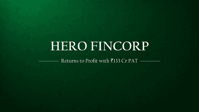Hero Fincorp returns to black as the company reported a PAT of Rs 133.34 cr
